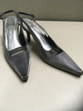 Stuart Weitzman Women's Gun Metal Size 8 Slingbacks