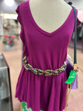 Free People Women's Fuchsia Size M Casual Top