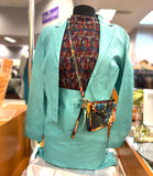 Newport News Women's Turquoise Size 6 Skirt Suit