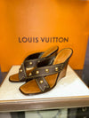 Louis Vuitton Women's Dark Brown Size 8.5 Wedge-Shoes