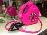 Betsey Johnson Women's Hot Pink Cross Body- Purse