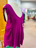 Free People Women's Fuchsia Size M Casual Top