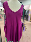 Free People Women's Fuchsia Size M Casual Top