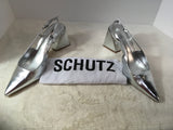 Schutz Women's Silver Size 9.5 Slingbacks