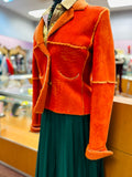 Chanel Women's Orange Size S Coat - Outerwear
