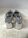 Schutz Women's Silver Size 9.5 Slingbacks
